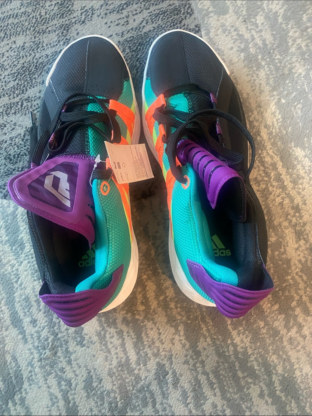 adidas Multi-Color Athletic Shoes with Teal, Purple & Orange Accents